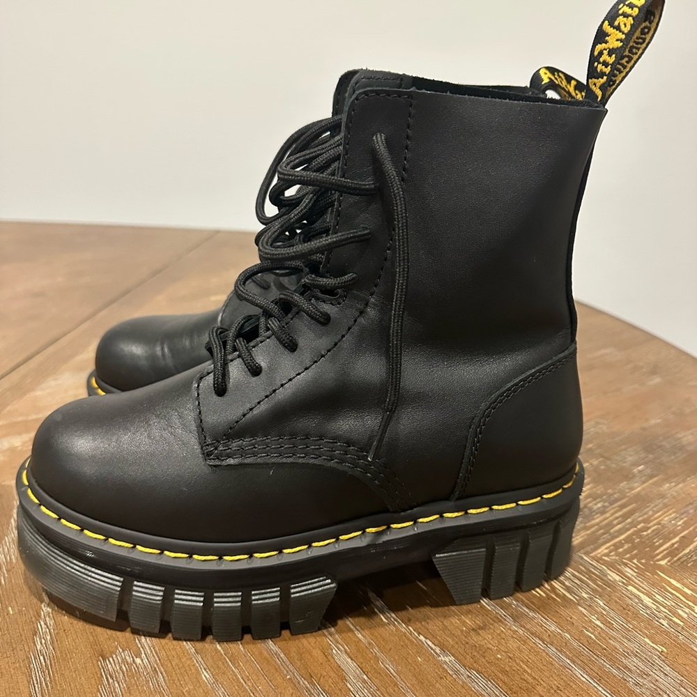Dr. Martens Black Leather Combat Boots